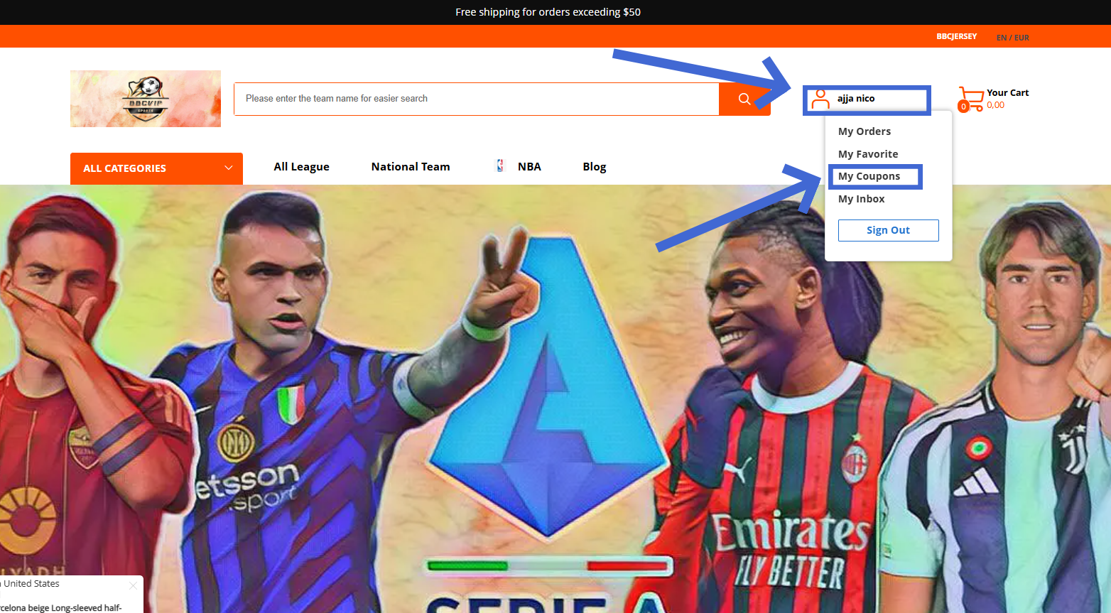 Desktop screen: share entry on the account home