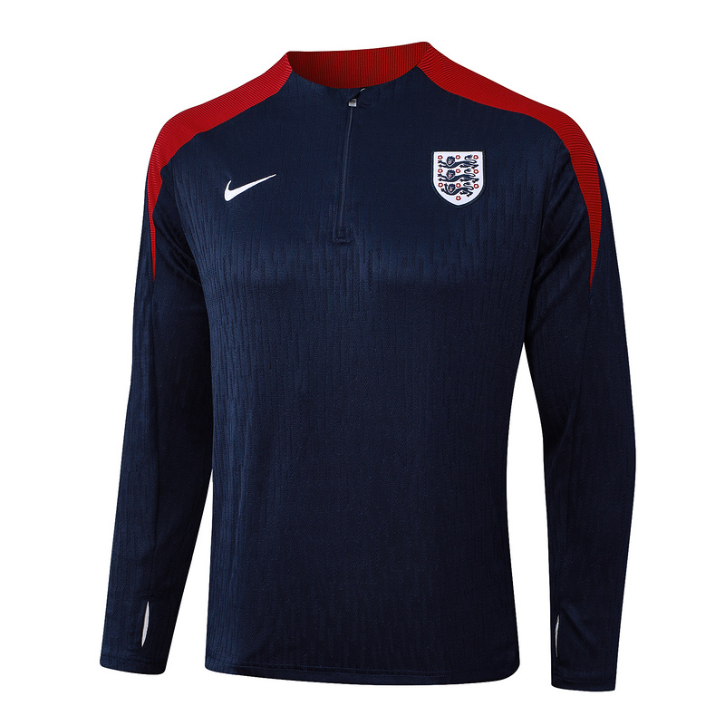 24/25 England Royal blue Long-sleeved half-pull training kit Football team kit