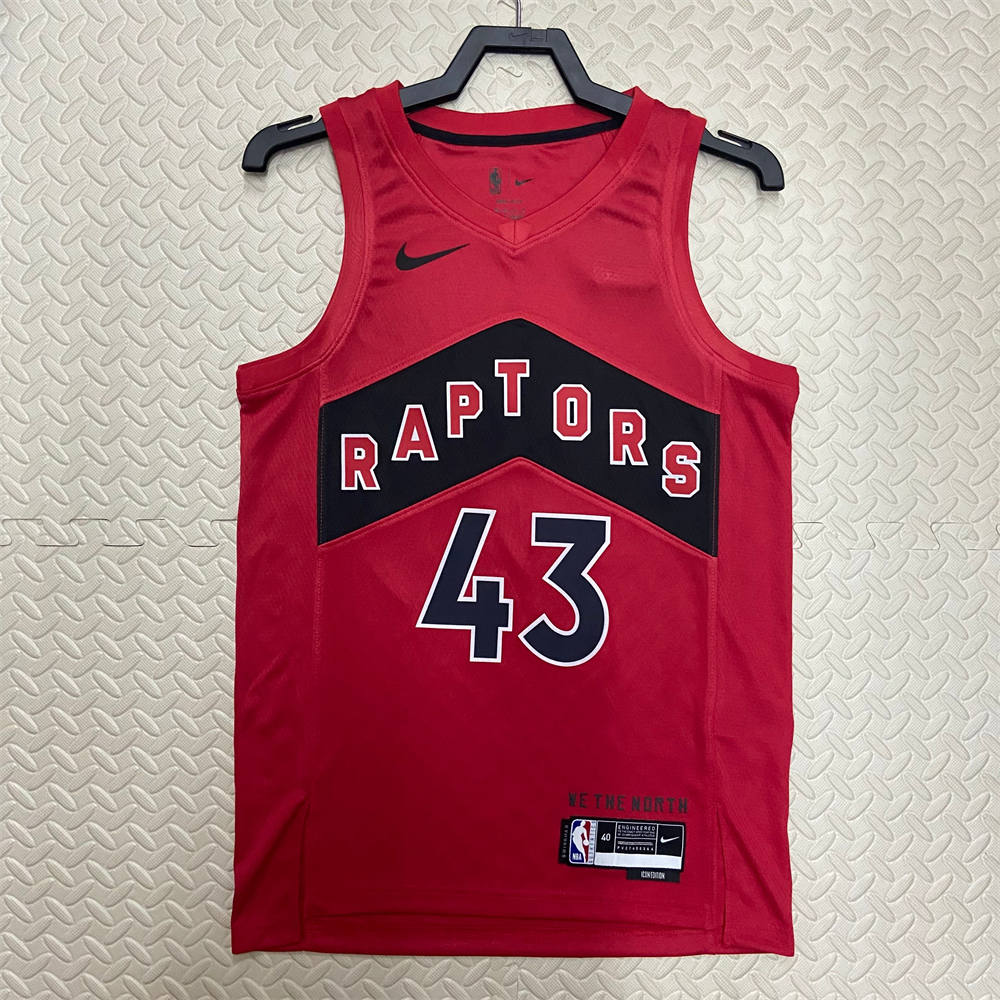 NBA Toronto Raptors V-Neck Red Jersey SIAKAM#43 S-XXL