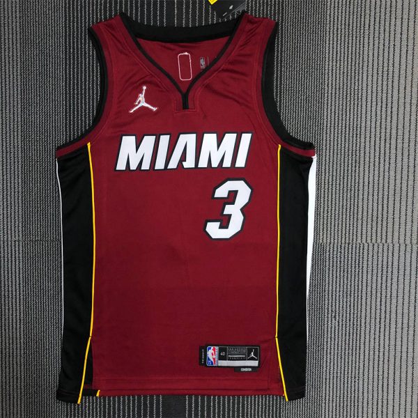 NBA Miami Hearts V-Neck Red 75th Anniversary Jersey WADE#3 S-XXL