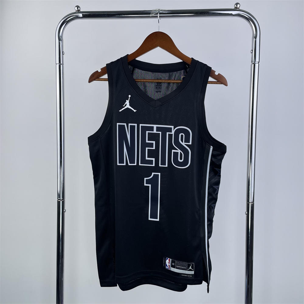 NBA Brooklyn Nets V-Neck Black Jersey BRIDGES#1 S-XXL
