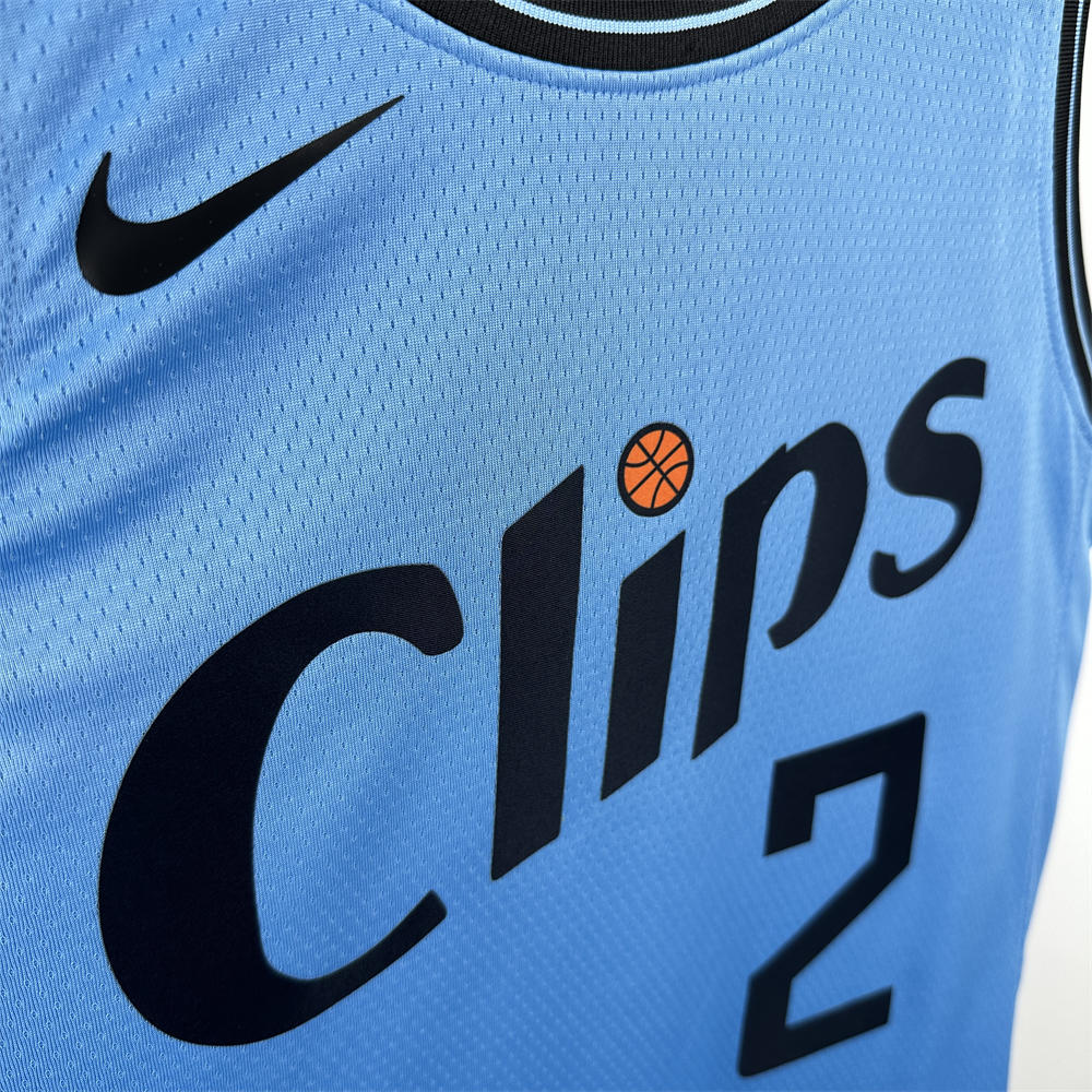 NBA Los Angeles Clippers 24/25 City Edition Round Neck Blue Jersey LEONARD#2 S-XXL