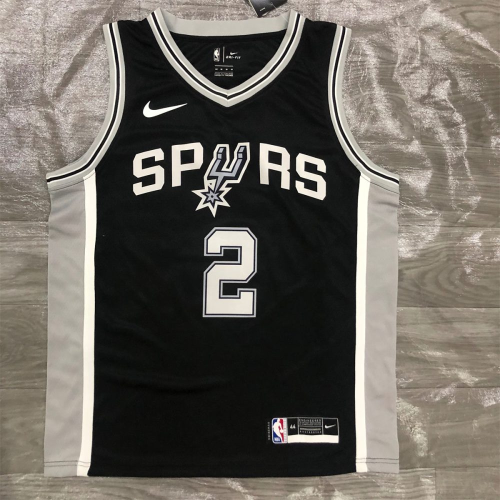 NBA San Antonio Spurs V-Neck Black jersey LEONARD#2 S-XXL