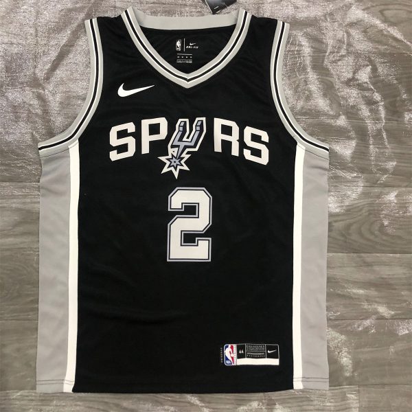 NBA San Antonio Spurs V-Neck Black jersey LEONARD#2 S-XXL