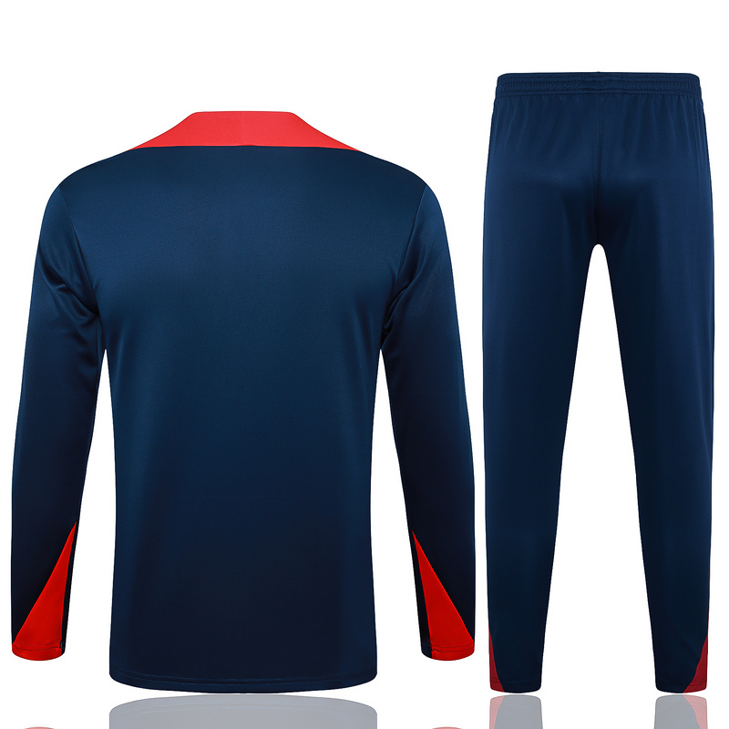 24/25 Barcelona Blue Long-sleeved half-pull training kit Football team kit