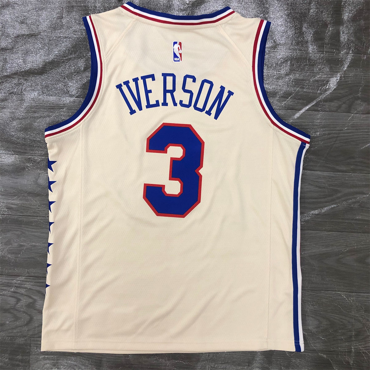 NBA Philadelphia 76ers Round Neck White Jersey IVERSON#3 S-XXL