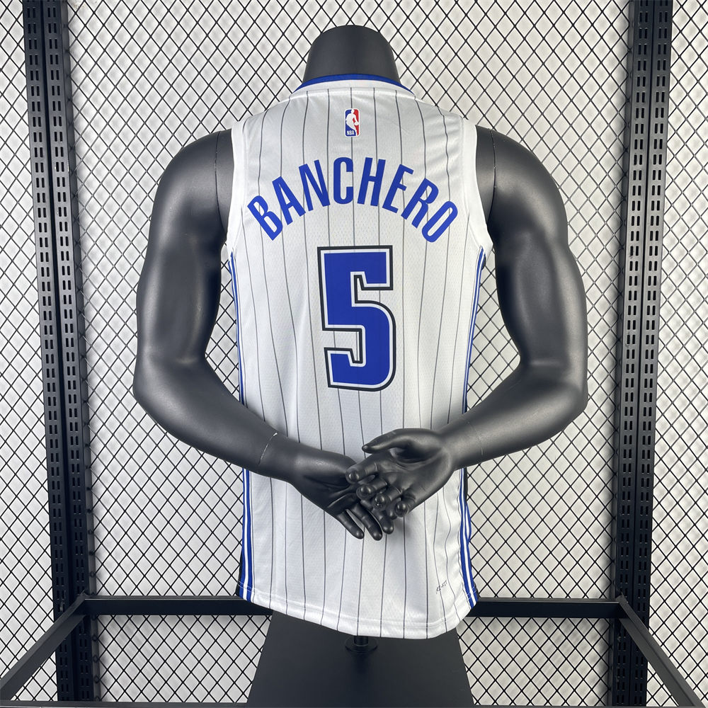 NBA Orlando Magic V-Neck Jersey White BANCHERD#5 S-XXL