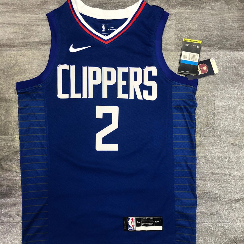 NBA Los Angeles Clippers V neck Blue Jersey LEONARD#2 S-XXL