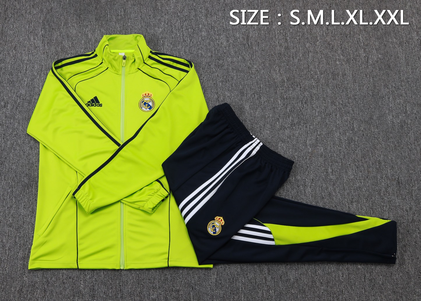 2025/26 Real Madrid grass green Jacket Training Suit Set Football Team Shirt Sports Fashion