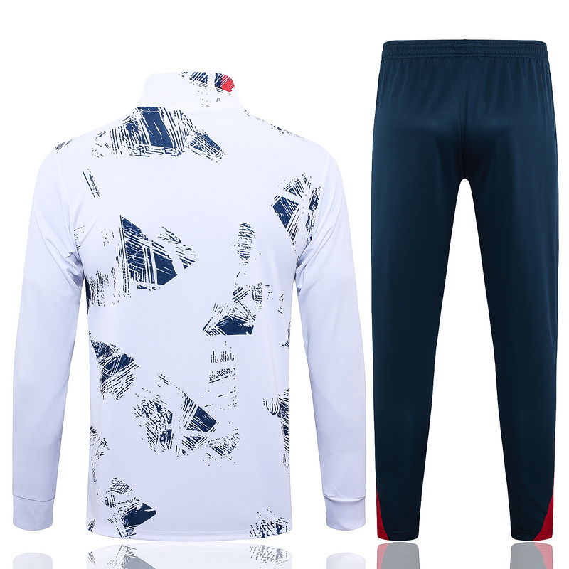2024/25 Paris White Jacket Training Suit Set Football Team Shirt Sports Fashion
