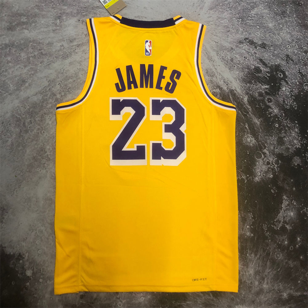 NBA Los Angeles Lakers JAMES#23 2022/23 Gold Association Edition Swingman Jersey S-XXL