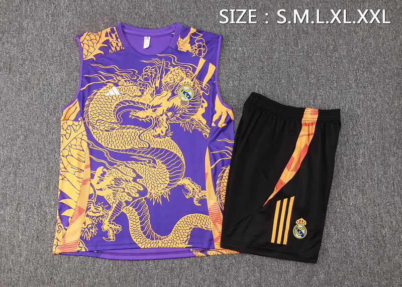 24/25 Real Madrid Purple Training Set Shirt and Shorts