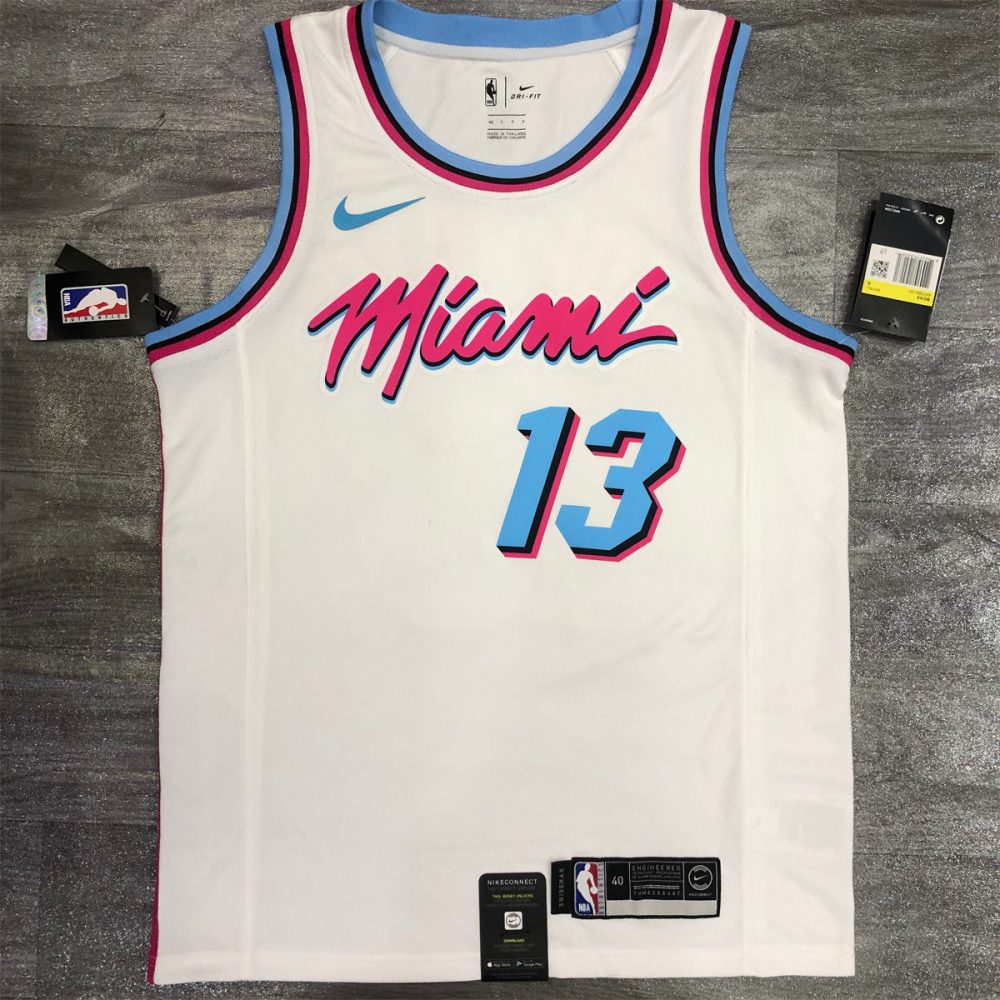 NBA Miami Hearts round neck White Jersey ADEBAYO#13 S-XXL