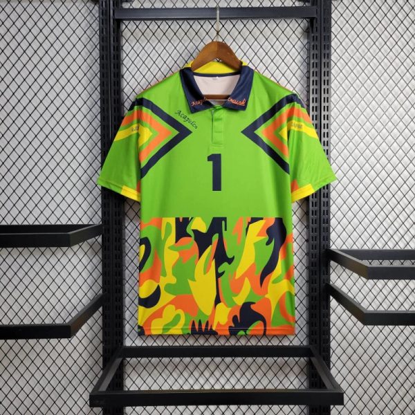Retro Mexico 1995 Goalkeeper Green and Orange jersey Fan Version CAMPOS Number 1