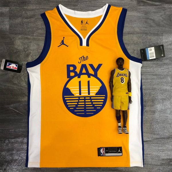 NBA Golden State Warriors V neck Yellow Jersey THOMPSON#11 S-XXL