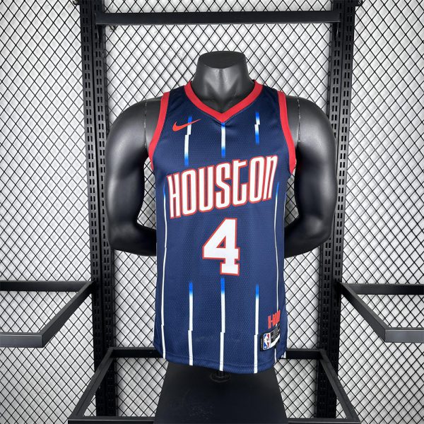 NBA Houston Rockets 2023 V-Neck Balck Jersey GREEN#4 S-XXL