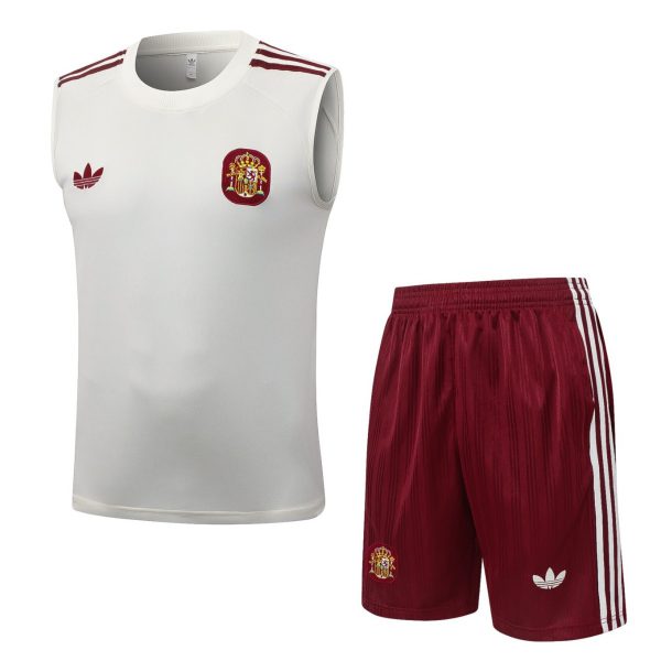 2026 Spain Beige Training Set Shirt and Shorts