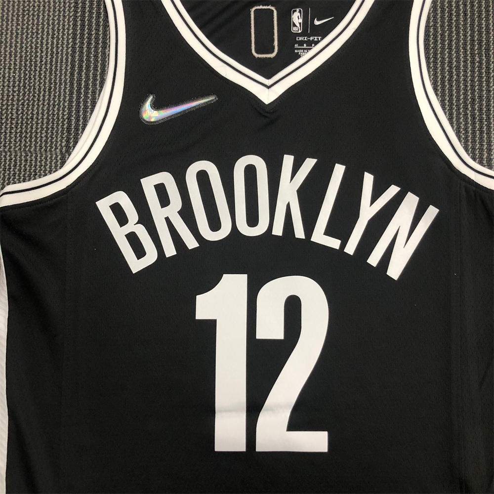 NBA Brooklyn Nets V-Neck Black 75th anniversary Jersey HARRIS#12 S-XXL