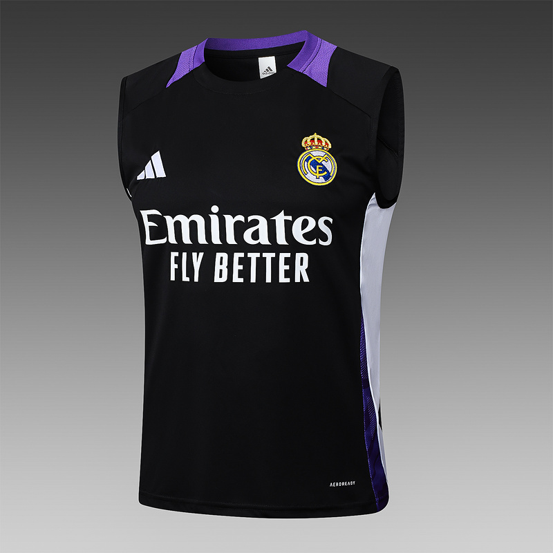 24/25 Real Madrid Black Training Set Shirt and Shorts