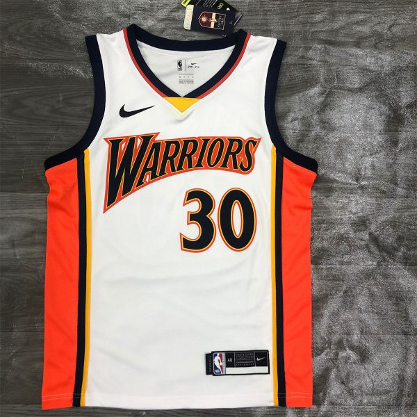 NBA Golden State Warriors V-Neck White Jersey CURRY#30 S-XXL
