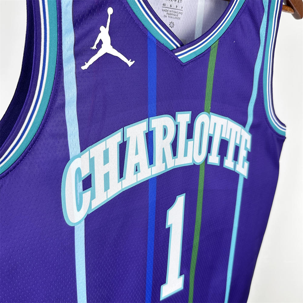 NBA Charlotte Hornets BALL#1 2019/20 Jordan Brand Purple Statement Edition Swingman Jersey S-XXL