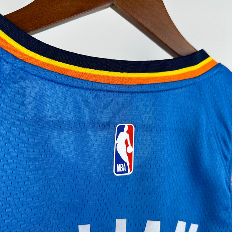 NBA Oklahoma City Thunder V-Neck Blue Jersey GILGEOUS-ALEXANDER#2 S-XXL