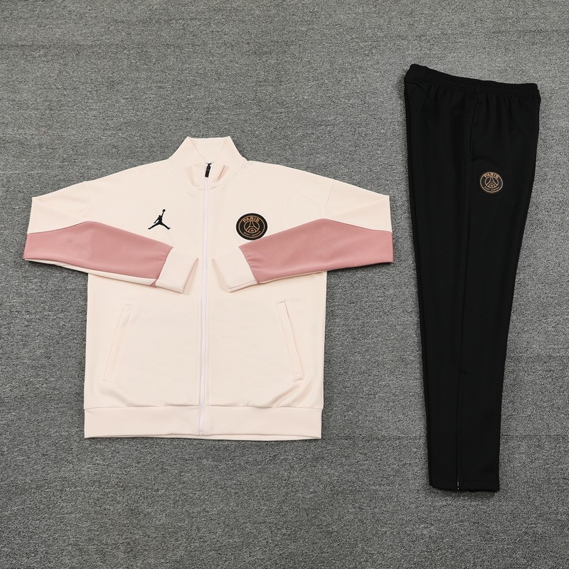 2024 PSG Light Pink Jacket Training Suit Set Football Team Shirt Sports Fashion