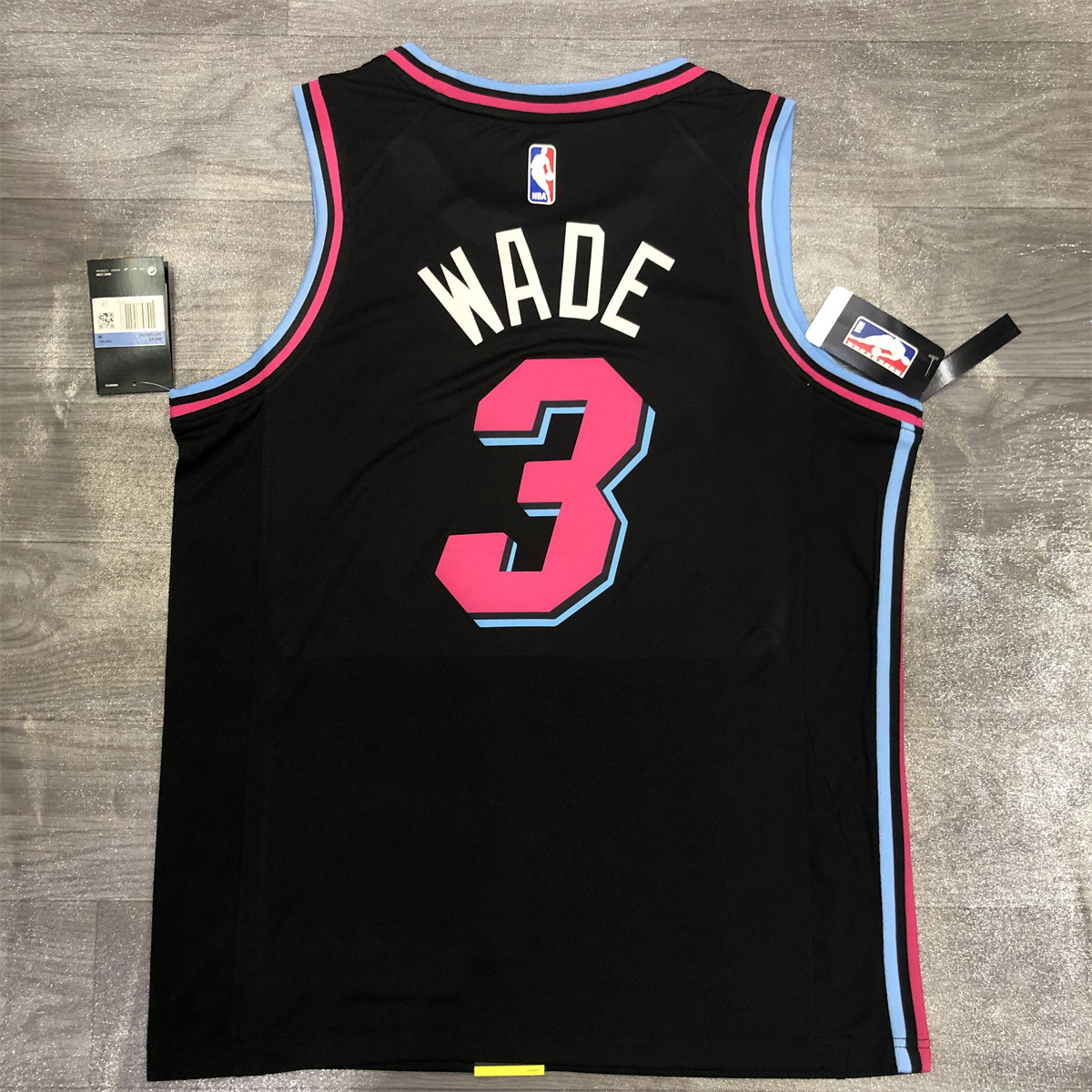 NBA Miami Hearts round neck Black Jersey Wade#3 S-XXL