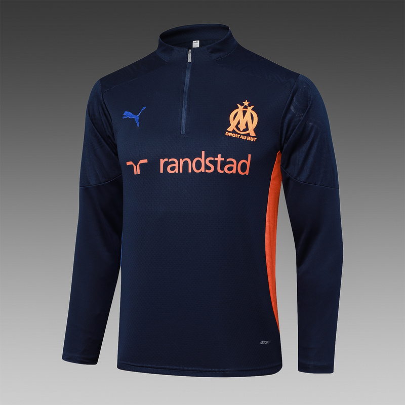 24/25 Marseilles Royal blue Long-sleeved half-pull training kit Football team kit