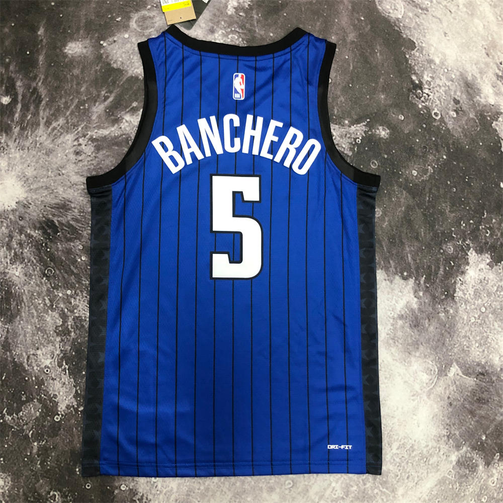 NBA Orlando Magic V-Neck Jersey Blue BANCHERD#5 S-XXL