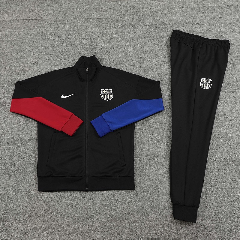 2024 Barcelona Black Jacket Training Suit Set Football Team Shirt Sports Fashion