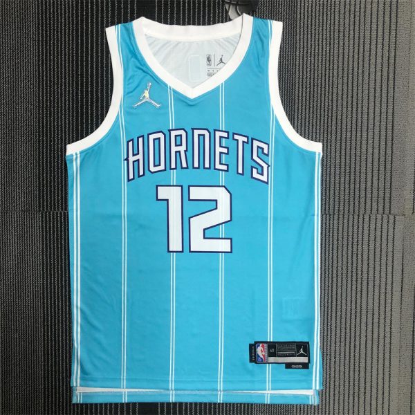 NBA Charlotte Hornets V-Neck 75th Anniversary BIUE Jersey OUBRE JR.#12 S-XXL