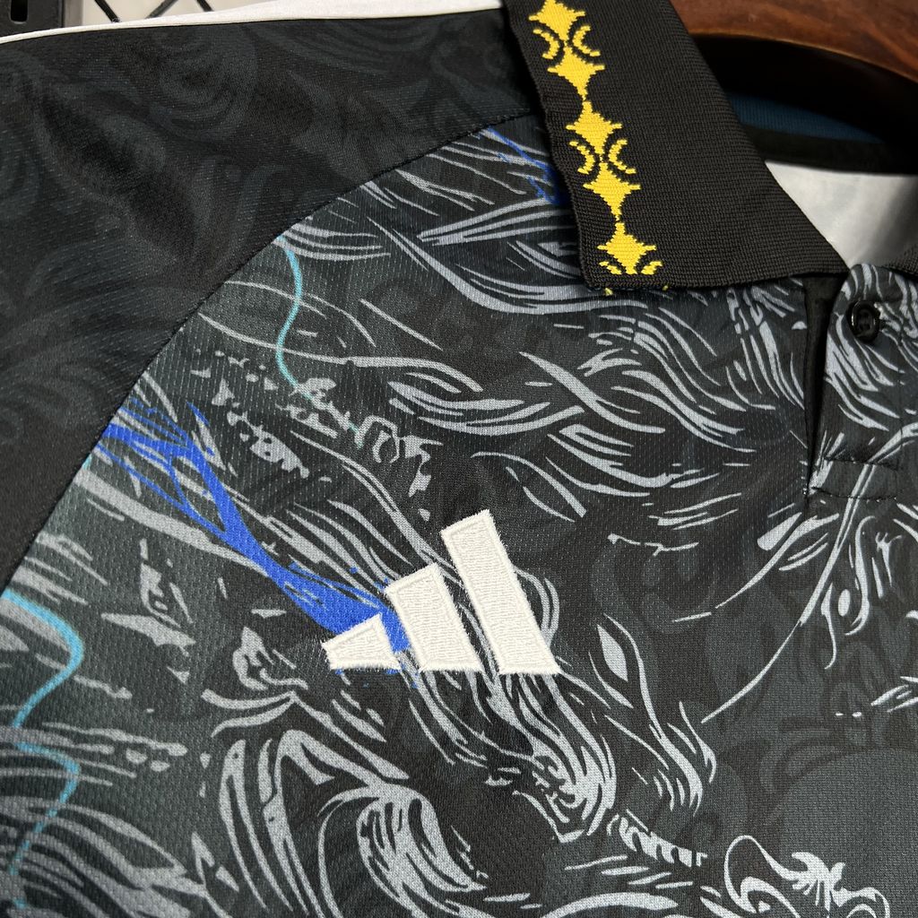 24/25 Real Madrid Black Dragon Jersey Fan Version