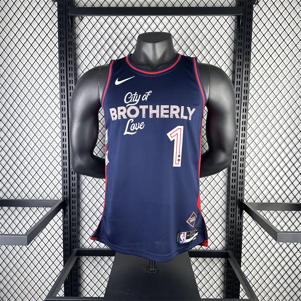 NBA Philadelphia 76ers 2024 Round Neck City Edition Black Jersey HARDEN#1 S-XXL