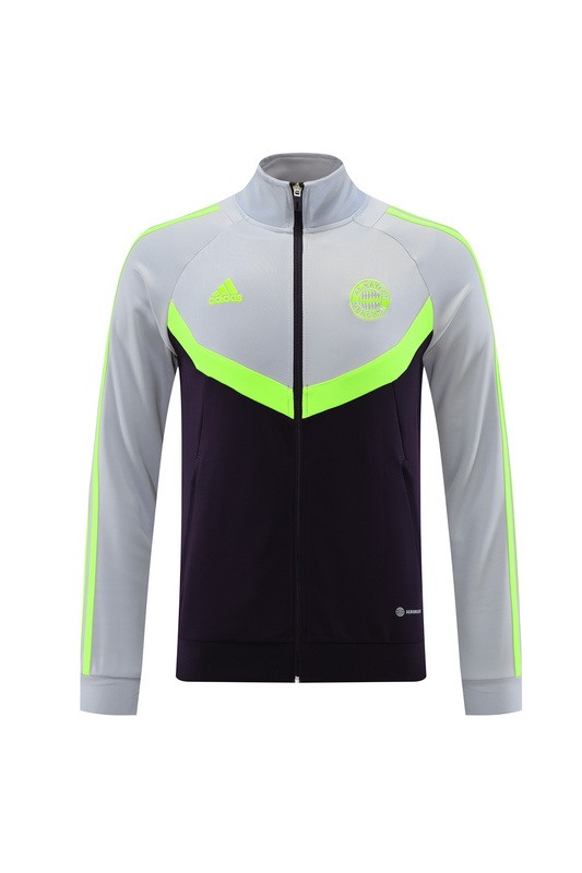 2024 Bayern Munich Grey Purple Jacket Training Suit Set Football Team Shirt Sports Fashion