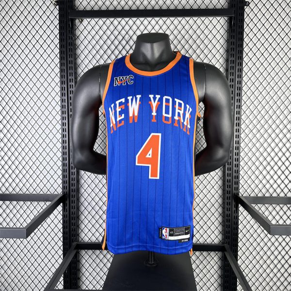 NBA New York Knicks 2024 Round Neck Blue jersey ROSE#4 S-XXL