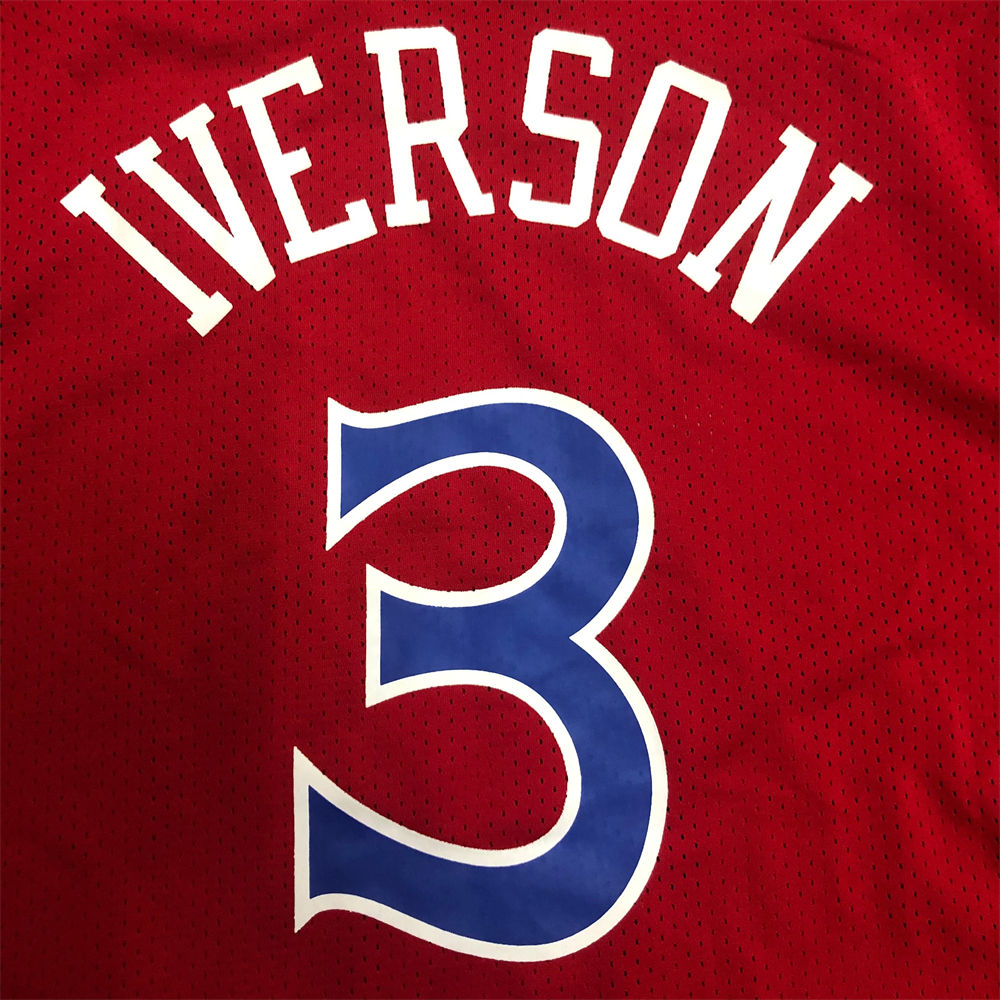 NBA Philadelphia 76ers Mitchellness Red Jersey IVERSON#3 S-XXL