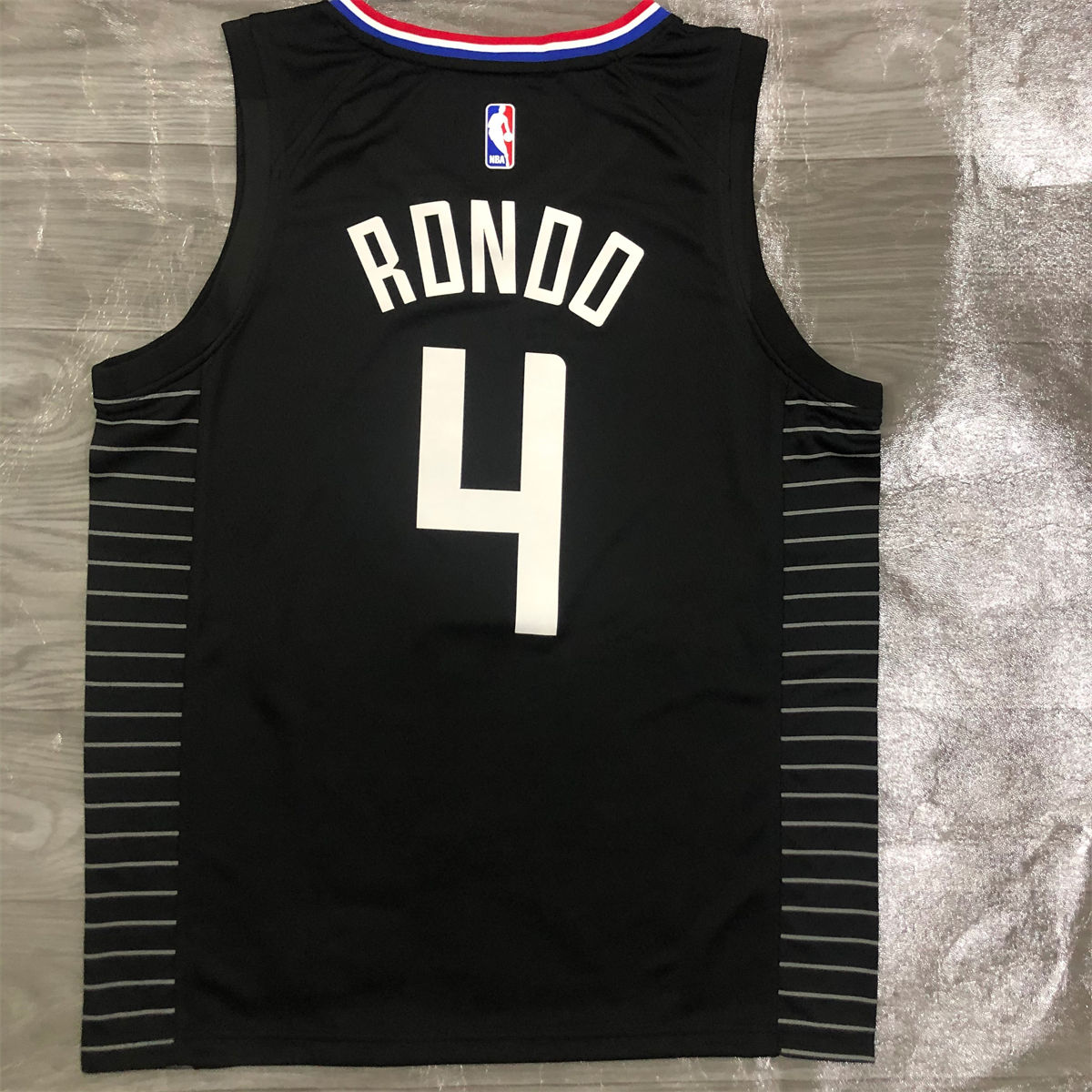 NBA Los Angeles Clippers V-Neck Black Jersey RONDO#4 S-XXL