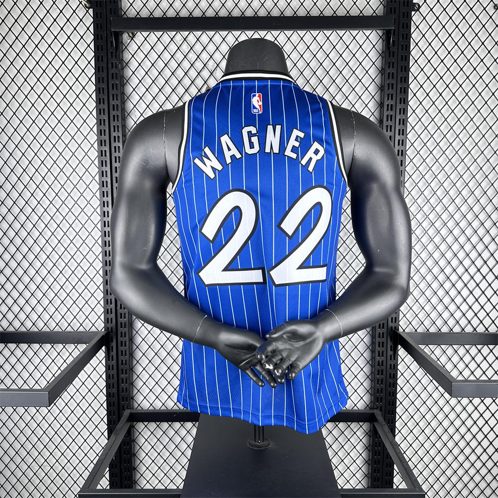 NBA Orlando Magic 2019 Retro Edition Round Neck Blue Jersey WAGNER#22 S-XXL
