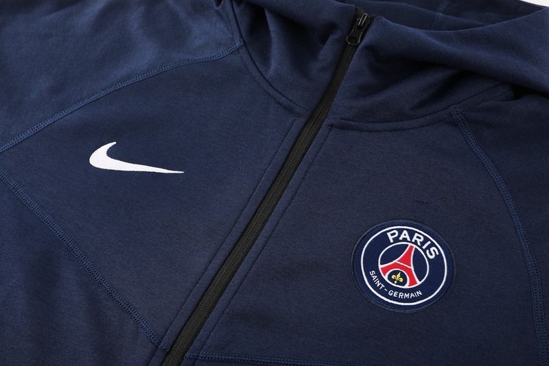 2024 PSG Royal Blue Hoodie Jacket Kit Set Football Team Shirt Sports Fashion