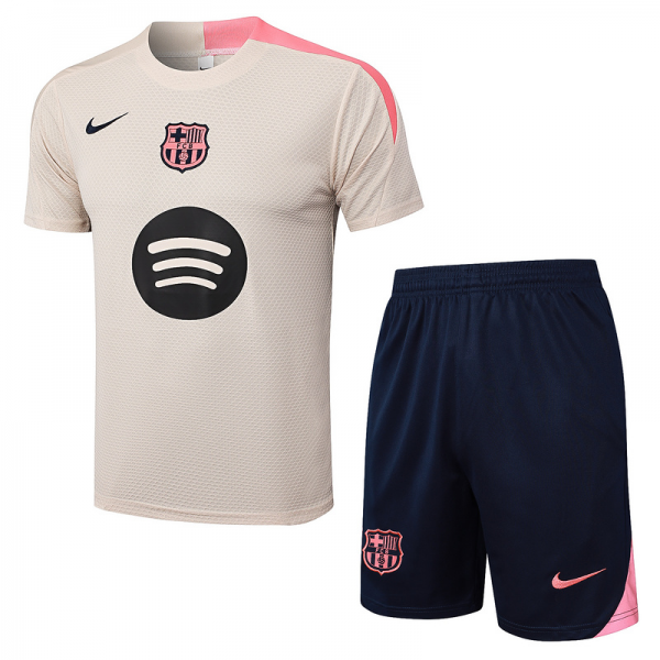 2025/26 Barcelona beige Training Set Shirt and Shorts