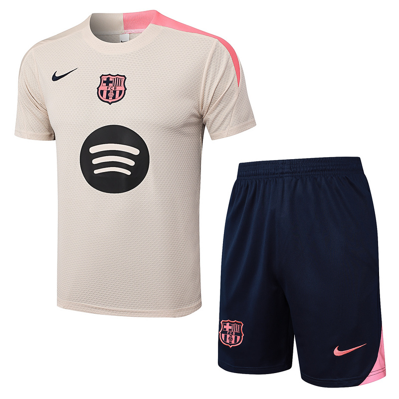 2025/26 Barcelona beige Training Set Shirt and Shorts