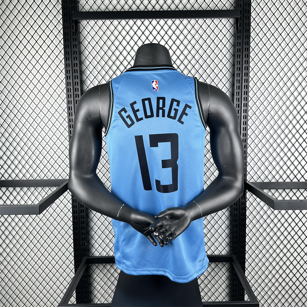 NBA Los Angeles Clippers 24/25 City Edition Round Neck Blue Jersey GEORGE#13 S-XXL