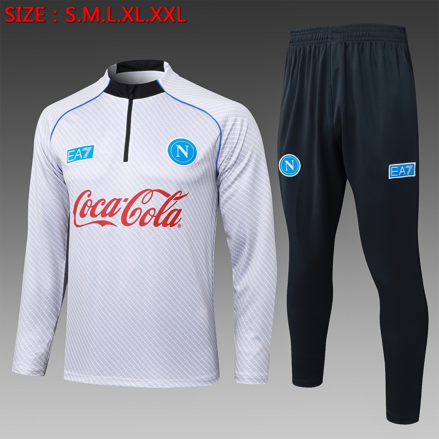 2025/26 Naples light gray Long-sleeved half-pull training kit Football team kit