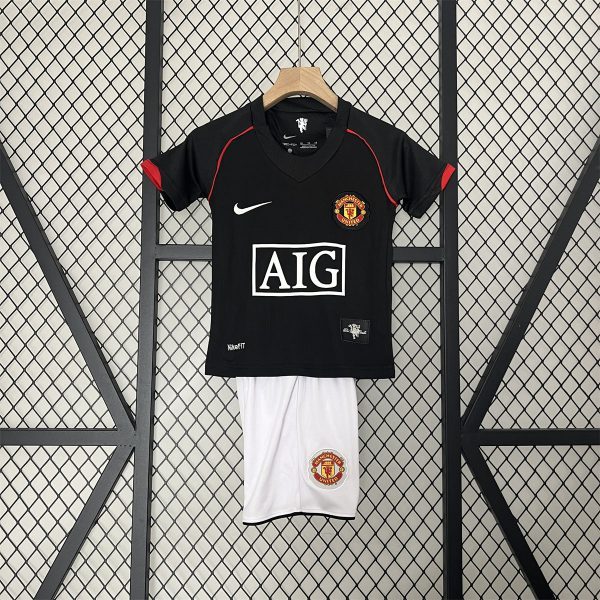 Retro Manchester United 07/08 black jersey Kid Kits Size 16-28