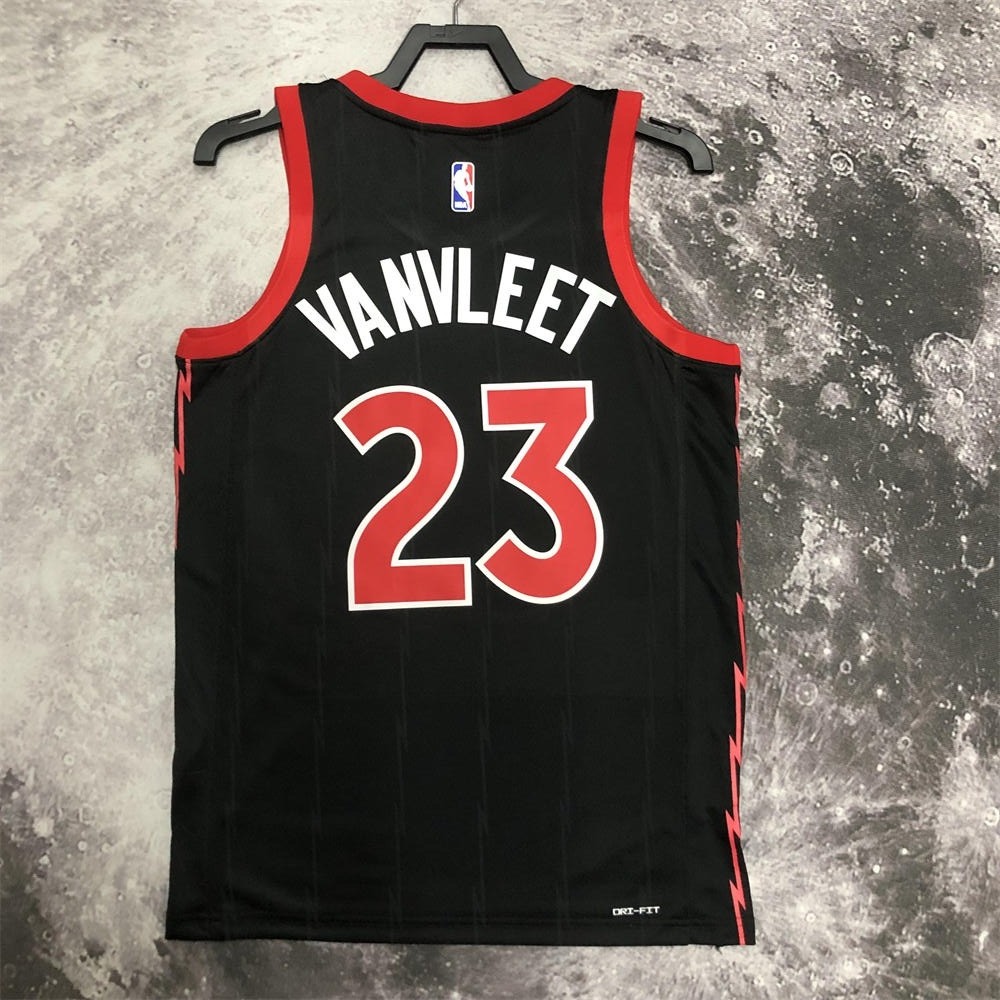 NBA Toronto Raptors V-Neck Black jersey VANVLEET#23 S-XXL