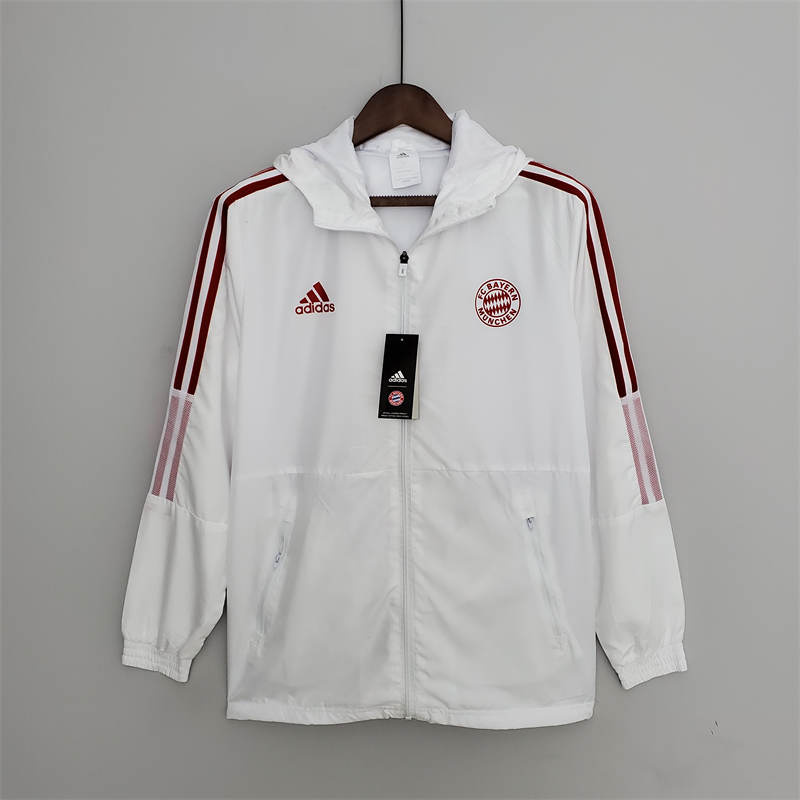 2022 Bayern Munich Windbreaker White Sport Unifom jersey Sport Unifom