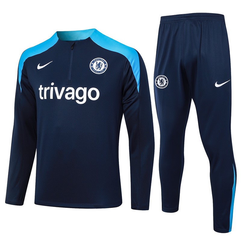 25/26 Chelsea Royal Blue Long-sleeved half-pull training kit Football team kit