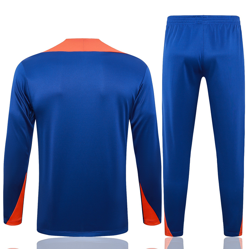 24/25 Netherlands Colorful Blue Long-sleeved half-pull training kit Football team kit