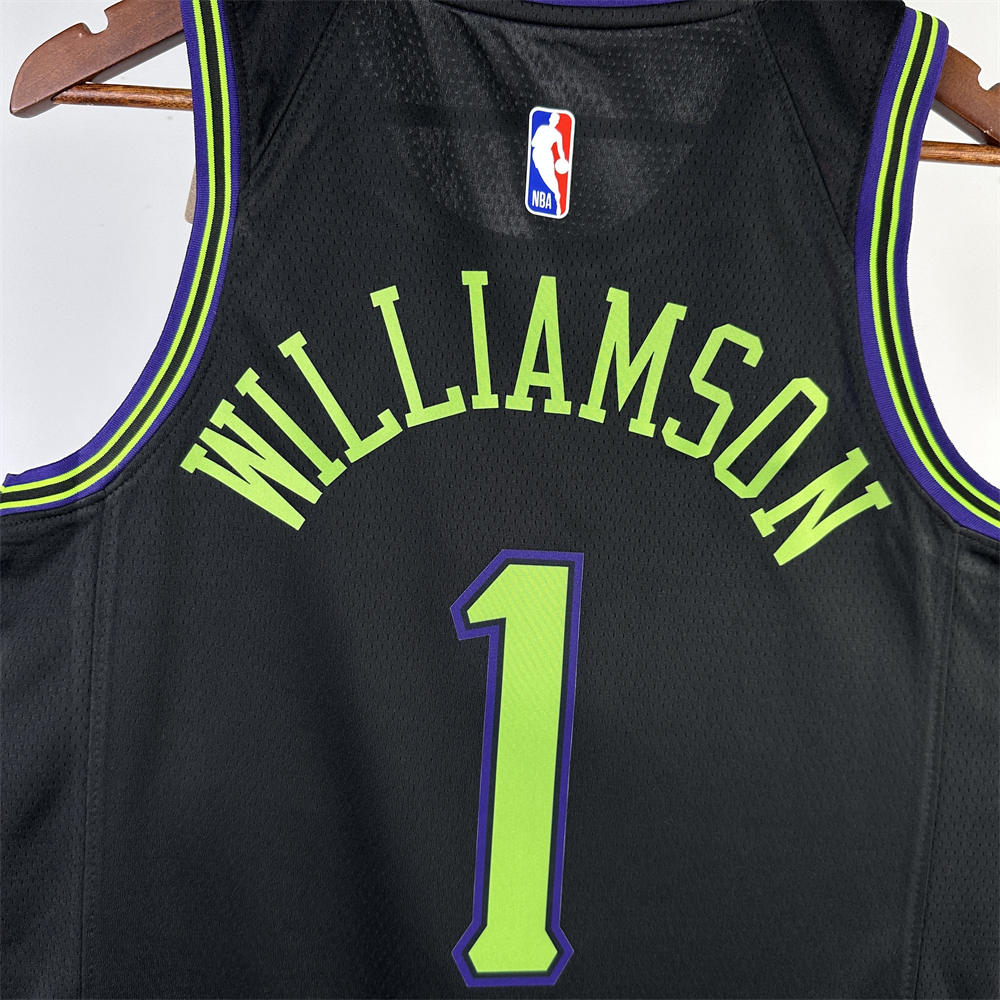 NBA New Orleans Pelicans 2024 City Edition Round Neck Black jersey WILLIAMSON#1 S-XXL